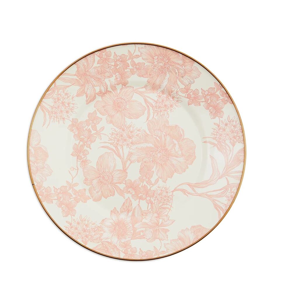 MacKenzie-Childs Rosy English Garden Enamel Dinner Plate 10in NEW